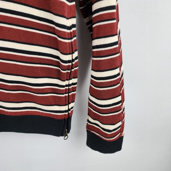 Billy Reid Sweater Womens Small Multi Striped Crewneck Side Zips - Picture 4 of 8